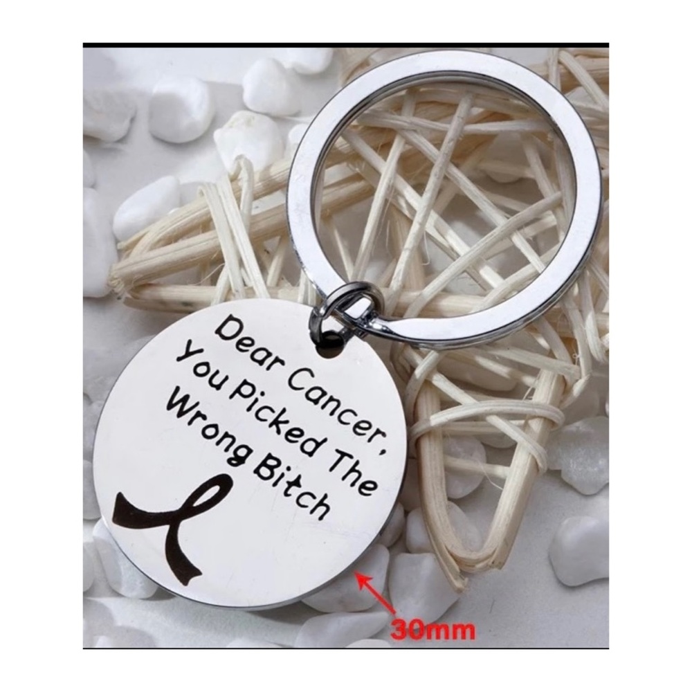 $1 CANCER KEYCHAIN NEW $1 WITH ANY $10 ORDER OR MORE - Picture 1 of 5